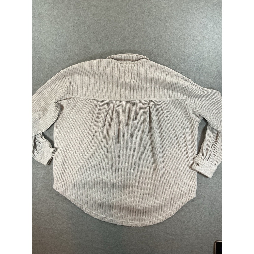 Aerie Small Waffle Knit Gray Thermal Sweater 346 - Picture 5 of 6